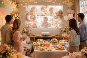 découvrez comment organiser une baby shower inoubliable avec un diaporama projeté grâce au vidéoprojecteur acer, pour partager les moments précieux de votre bébé en famille et entre amis.