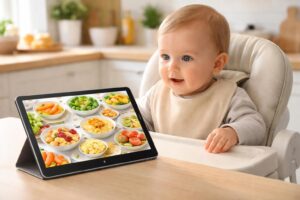 découvrez des menus adaptés pour la diversification alimentaire de votre bébé, spécialement conçus pour une consultation facile sur tablette samsung galaxy.