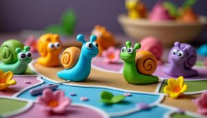 découvrez des idées créatives de jeux et de décorations avec des escargots en pâte à modeler. amusez-vous à fabriquer des escargots colorés et à décorer votre intérieur ou animer les activités des enfants.