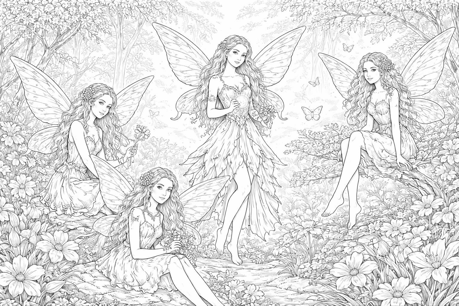 découvrez une collection enchantée de fées à colorier pour libérer votre créativité et vivre un moment magique et apaisant.