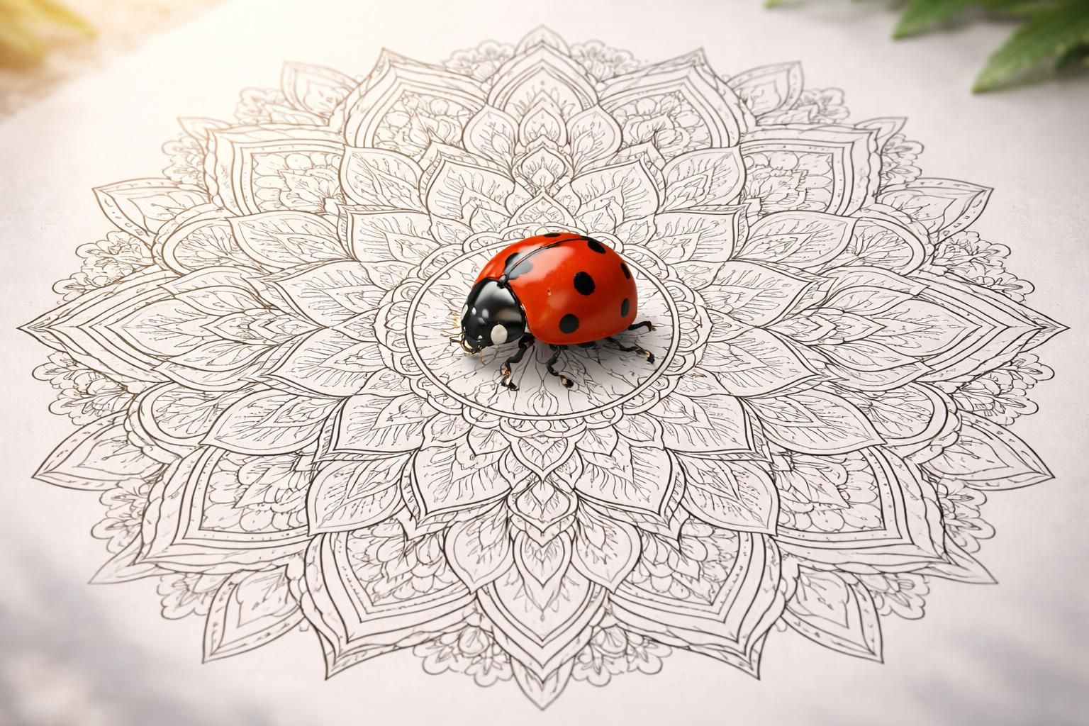 découvrez le mandala avec la coccinelle à colorier, une activité relaxante idéale pour stimuler la créativité et apaiser l'esprit.