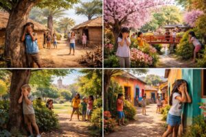 découvrez les différentes traditions et variantes des jeux de cache-cache à travers le monde, une exploration ludique des cultures et des pratiques enfantines.