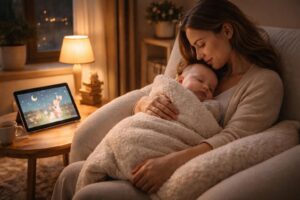 découvrez un rituel du coucher apaisant pour bébé avec une histoire douce à lire sur ipad air, idéale pour des nuits sereines et magiques.
