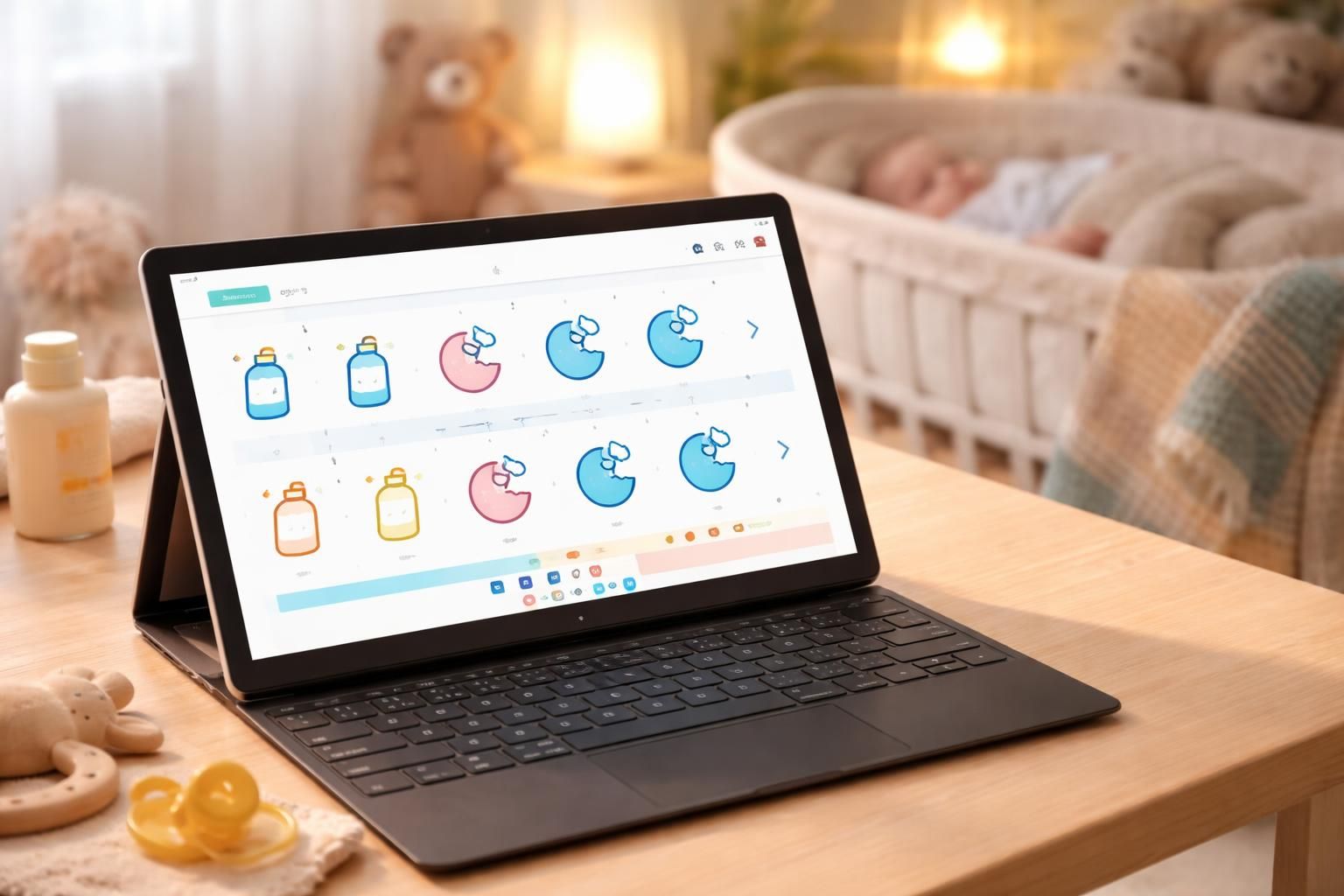gérez facilement les biberons et les siestes de votre bébé grâce à notre application optimisée pour tablette windows 11, pour un suivi simple et efficace au quotidien.