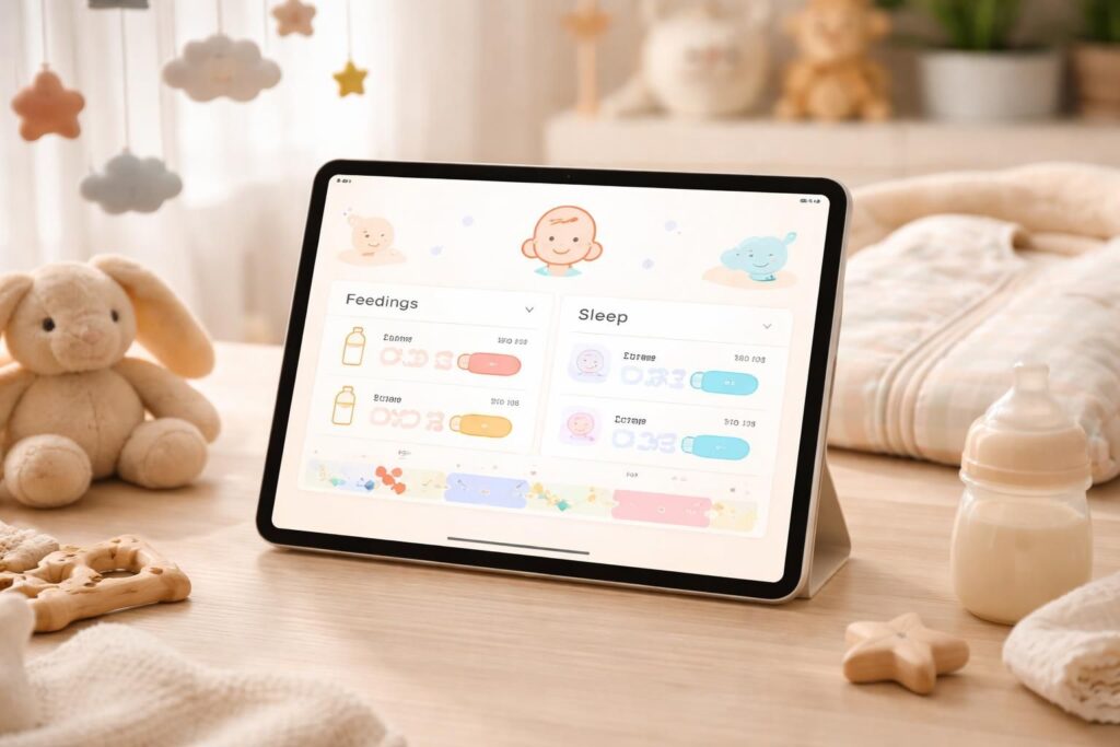 suivez facilement les tétées et les siestes de votre bébé grâce à notre carnet numérique conçu pour ipad air. simplifiez le quotidien des parents avec une application pratique et intuitive.