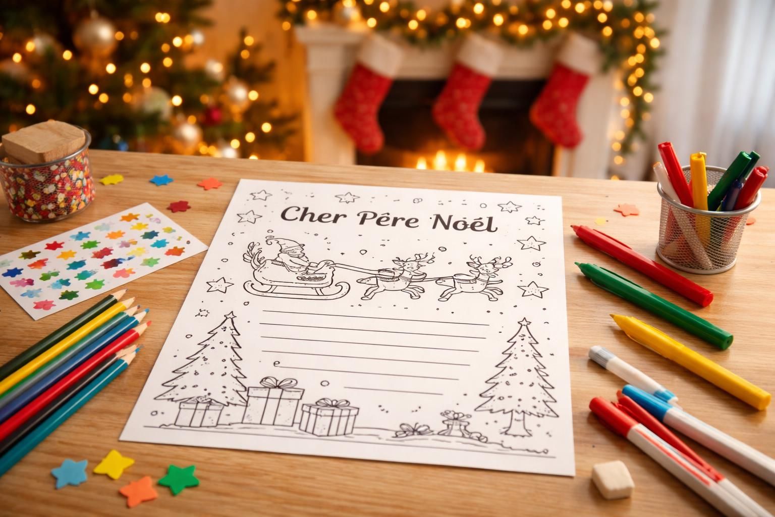 téléchargez gratuitement votre lettre au père noël à imprimer et à colorier, idéale pour patienter en s'amusant pendant les fêtes.