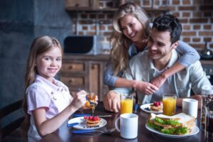 Family in kitchen